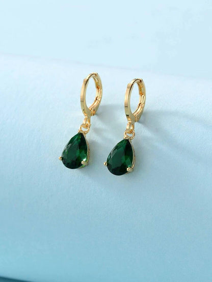 Crystal Clear Earrings (Green)