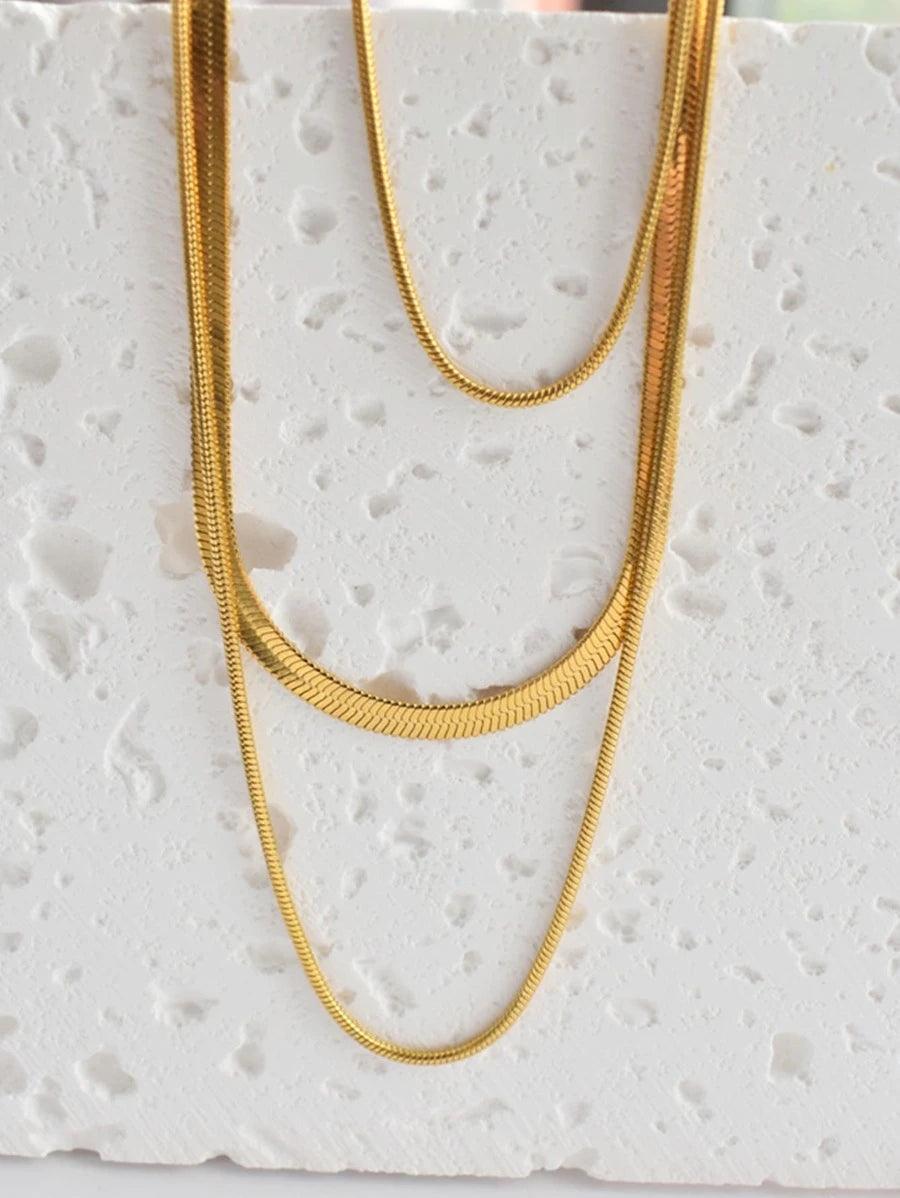 Triple Steel Necklace (Gold)