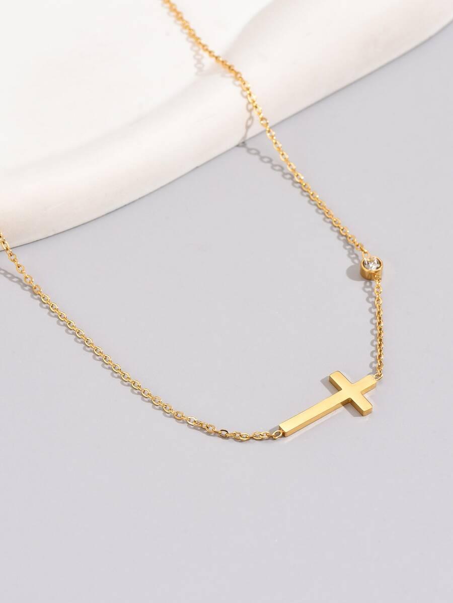 Side Cross Necklace