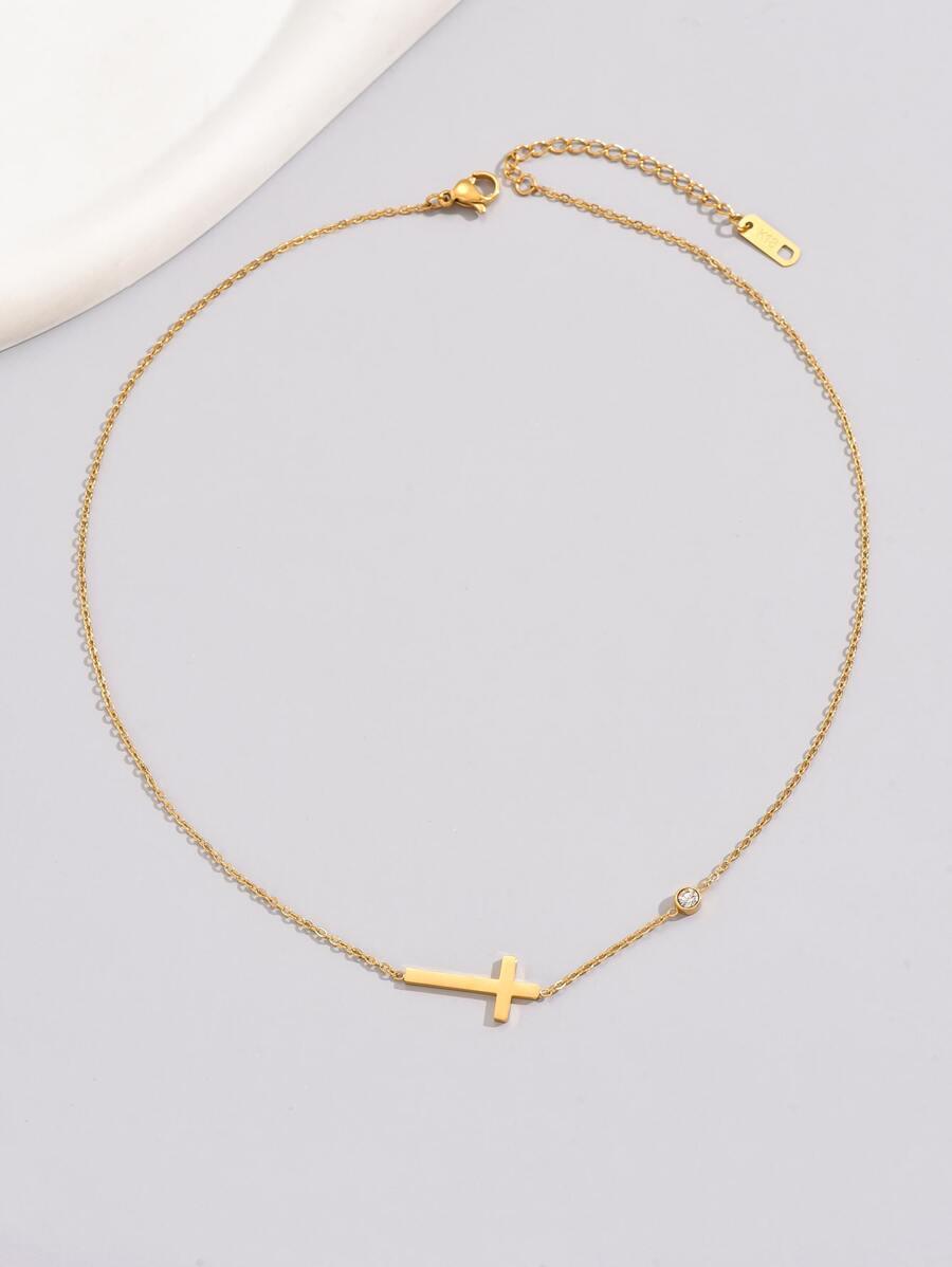 Side Cross Necklace