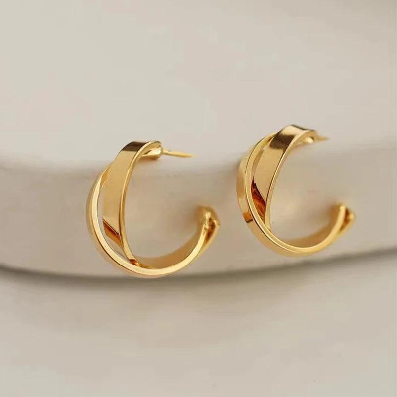 Eclipse Earrings (Gold) - Muse Jewelry